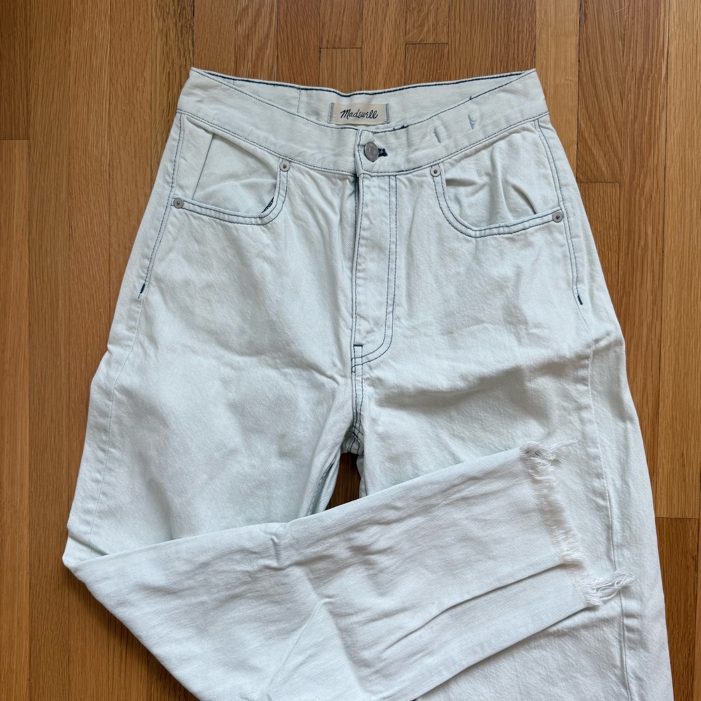 Madewell acid wash Tapered Wide Leg Jeans